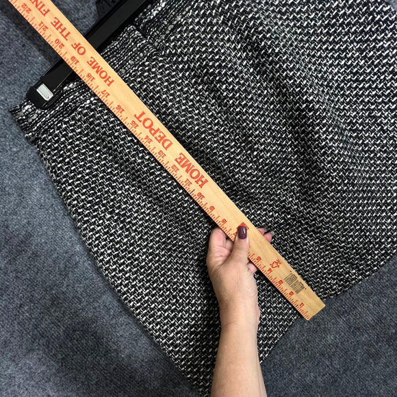 Loft Tweed Mini Skirt Womens 6 Black Silver Metallic Business Casual Sexy Short - Picture 8 of 11